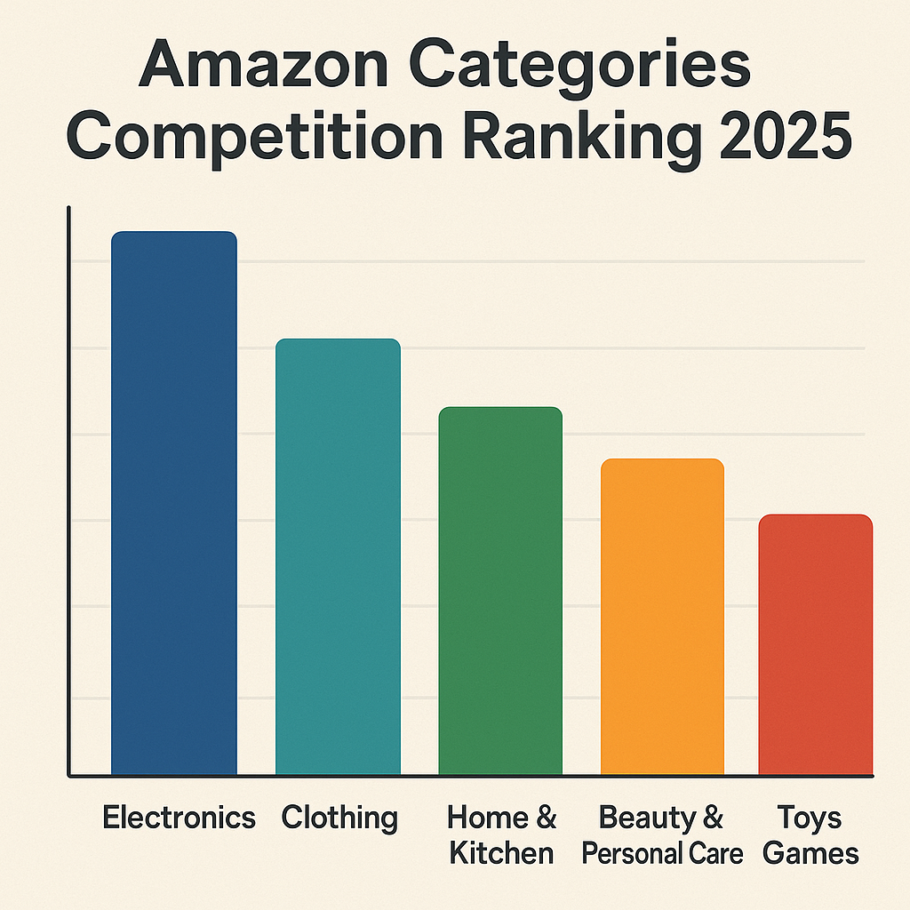 Amazon FBA Categories Ranked by Competition Level: 2025 Wholesale Supplier Data (35-70% Profit Margins Revealed) 1 Amazon Categories Competition Ranking 2025